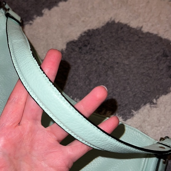 Aqua slouchy purse with adjustable/removable cross body strap - Picture 14 of 14